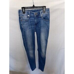 True Religion Women’s Skinny Jeans Sz 24x30 Blue School College City Streetwear